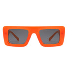 Lumos - Square Retro Two-Tone Thick Frame Flat-Top Sunglasses - Charming Charlie