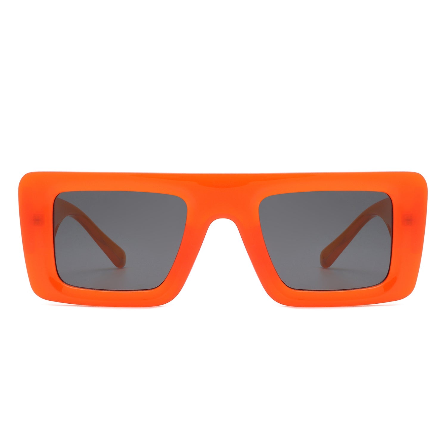 Lumos - Square Retro Two-Tone Thick Frame Flat-Top Sunglasses - Charming Charlie