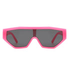 Firelily - Geometric Square Oversize Futuristic Fashion Sunglasses - Charming Charlie