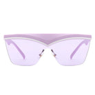 Lythia - Semi-Rimless Fashion Flat Top Sunglasses - Charming Charlie