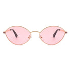 Ufril - Oval Retro Geometric Round Glitter Fashion Sunglasses - Charming Charlie
