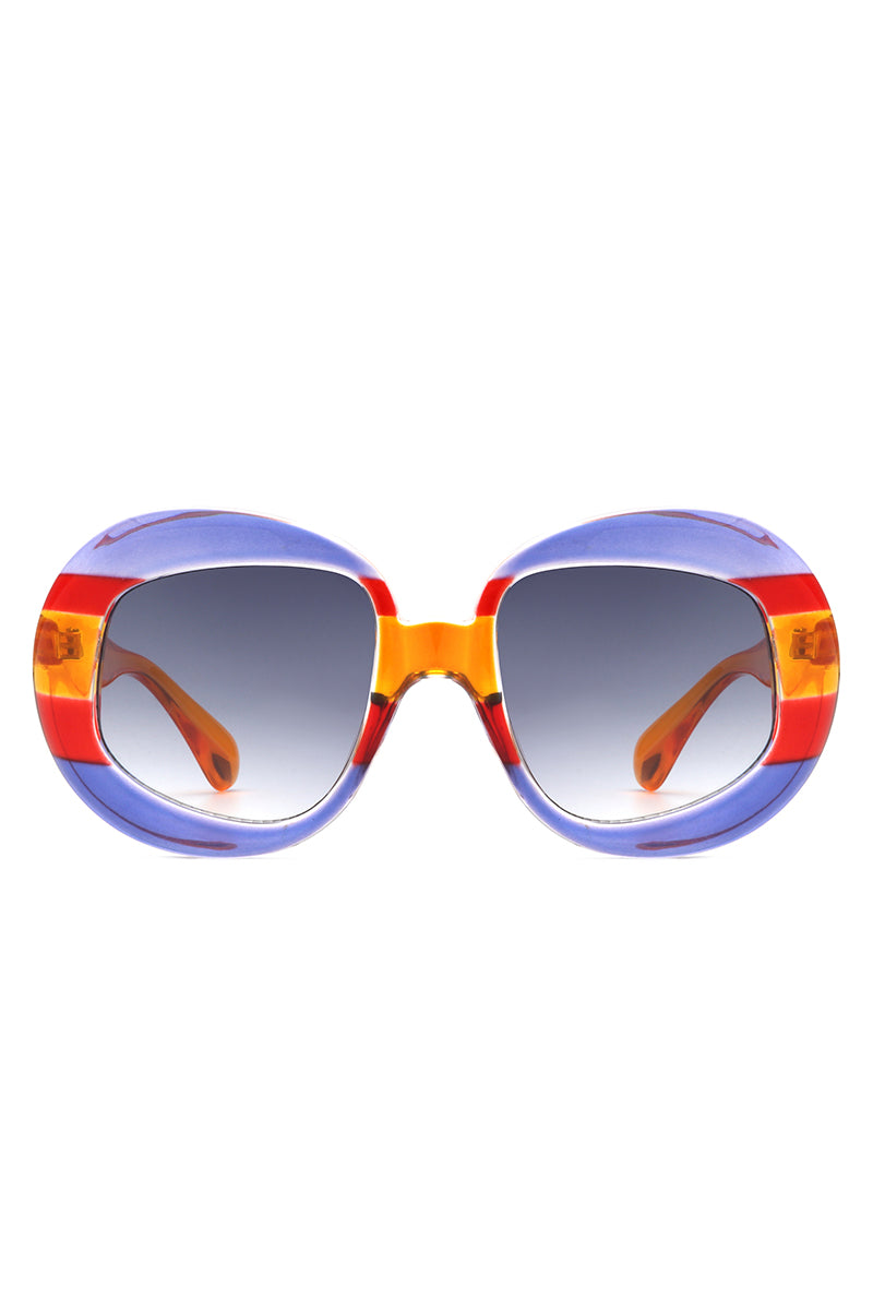 Maven - Oversized Geometric Oval Round Fashion Women's Sunglasses - Charming Charlie