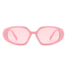 Glittera - Rectangle Retro Oval Chic Round Lens Leaf Design Fashion Sunglasses - Charming Charlie