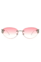 Myral - Women's Chic Frameless Oval Heart Designed Cat Eye Sunglasses - Charming Charlie