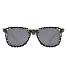 Myralis - Classic Horn Rim Rhinestone Gothic Skull Square Sunglasses - Charming Charlie