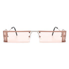 Loro - Rectangle Retro Narrow Slim Flat Top Tinted Sunglasses - Charming Charlie