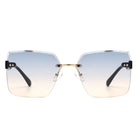 Orbit - Women's Rimless Tinted Square Fashion Sunglasses - Charming Charlie