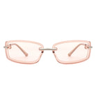 Thalyn - Rectangle Sleek Tinted Sports Color Pop Sunglasses - Charming Charlie