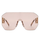 Brio - Oversized Bold Square Retro Rimless Sunglasses - Charming Charlie