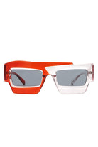 Brynden - Futuristic Square Irregular Flat Top Two-Tone Sunglasses - Charming Charlie