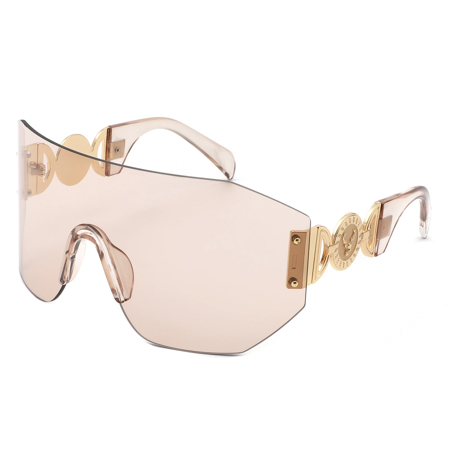 Brio - Oversized Bold Square Retro Rimless Sunglasses - Charming Charlie