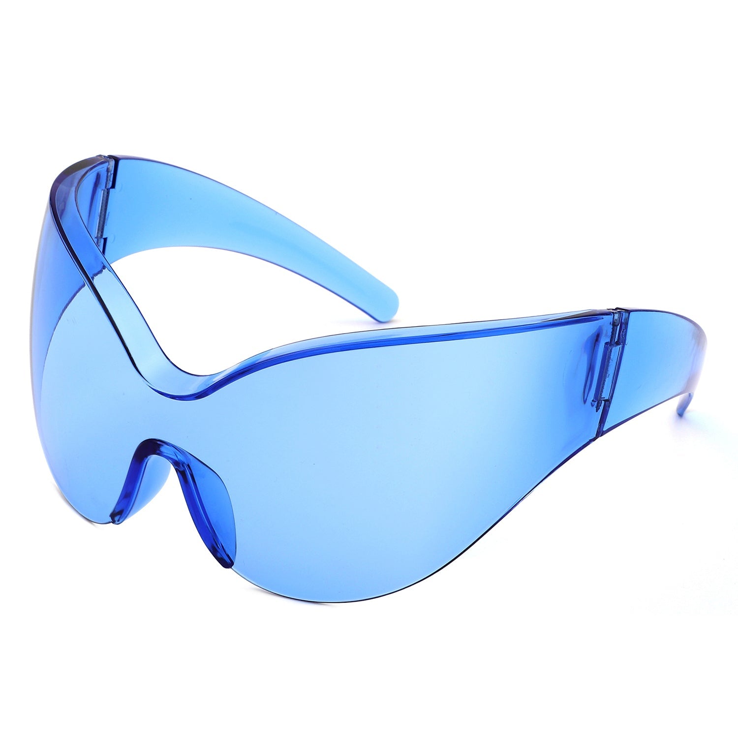 Quirk - Futuristic Oversized Shield Wrap Around Tinted Sunglasses - Charming Charlie
