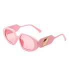 Glittera - Rectangle Retro Oval Chic Round Lens Leaf Design Fashion Sunglasses - Charming Charlie
