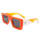 Lumos - Square Retro Two-Tone Thick Frame Flat-Top Sunglasses - Charming Charlie