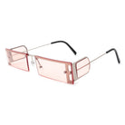 Loro - Rectangle Retro Narrow Slim Flat Top Tinted Sunglasses - Charming Charlie