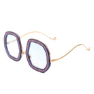 Xanadawn - Women Round Irregular Geometric Glitter Fashion Sunglasses - Charming Charlie