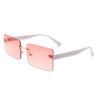 Jadesoul - Rectangle Retro Rimless Tinted Fashion Vintage Square Sunglasses - Charming Charlie