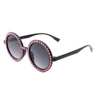 Dreamwey - Round Fashion Rhinestone Circle Oversize Women Sunglasses - Charming Charlie