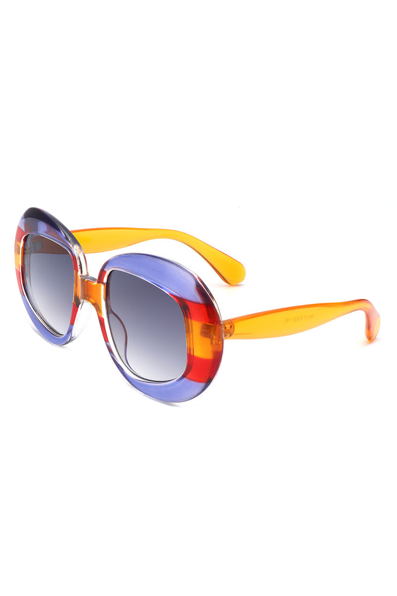 Maven - Oversized Geometric Oval Round Fashion Women's Sunglasses - Charming Charlie