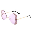 Quixotia - Rimless Butterfly Heart Shape Tinted Fashion Women Sunglasses - Charming Charlie