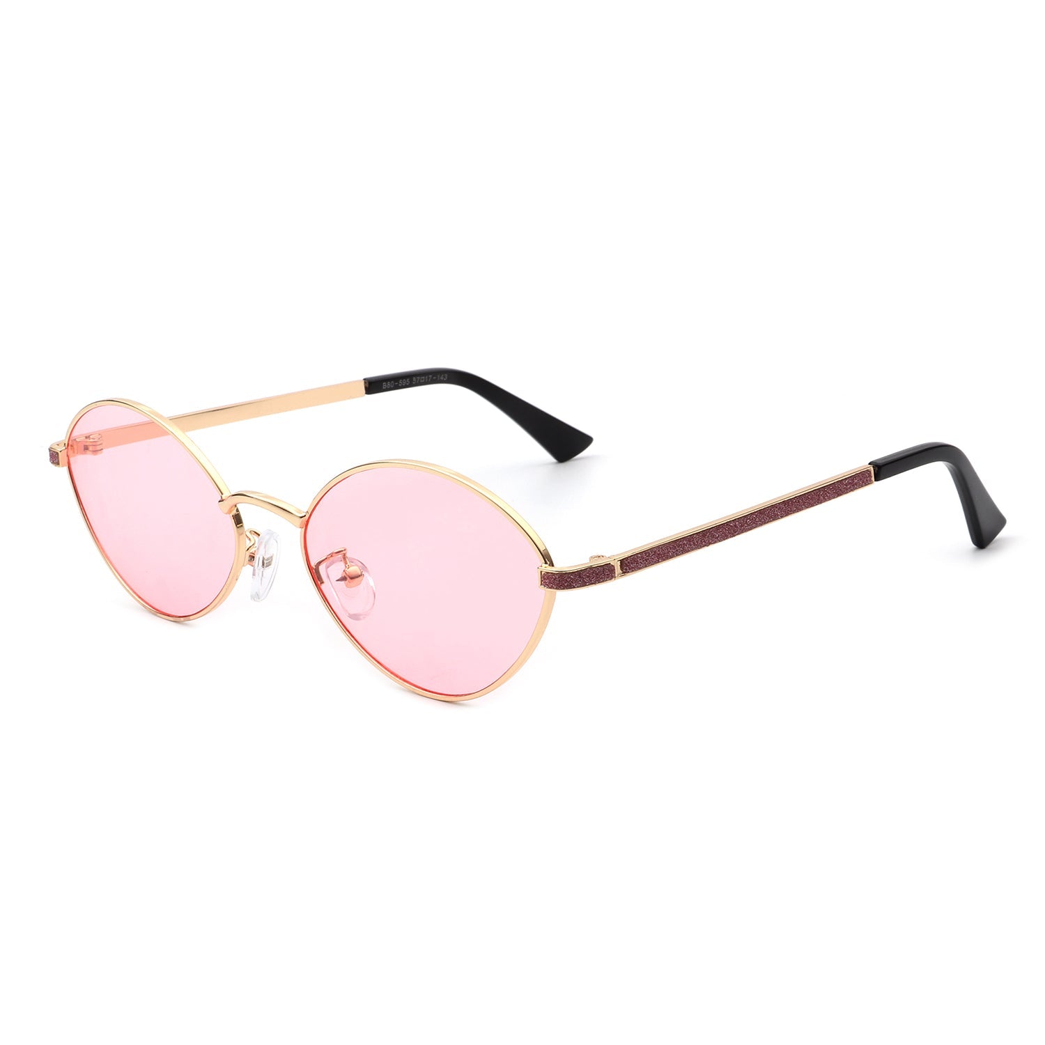 Ufril - Oval Retro Geometric Round Glitter Fashion Sunglasses - Charming Charlie