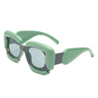 Twirl - Square Geometric Irregular Chunky Fashion Futuristic Sunglasses - Charming Charlie