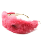 Kyriel - Y2K Wrap Around Fuzzy Fashion Furr Women Sunglasses - Charming Charlie
