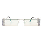 Loro - Rectangle Retro Narrow Slim Flat Top Tinted Sunglasses - Charming Charlie
