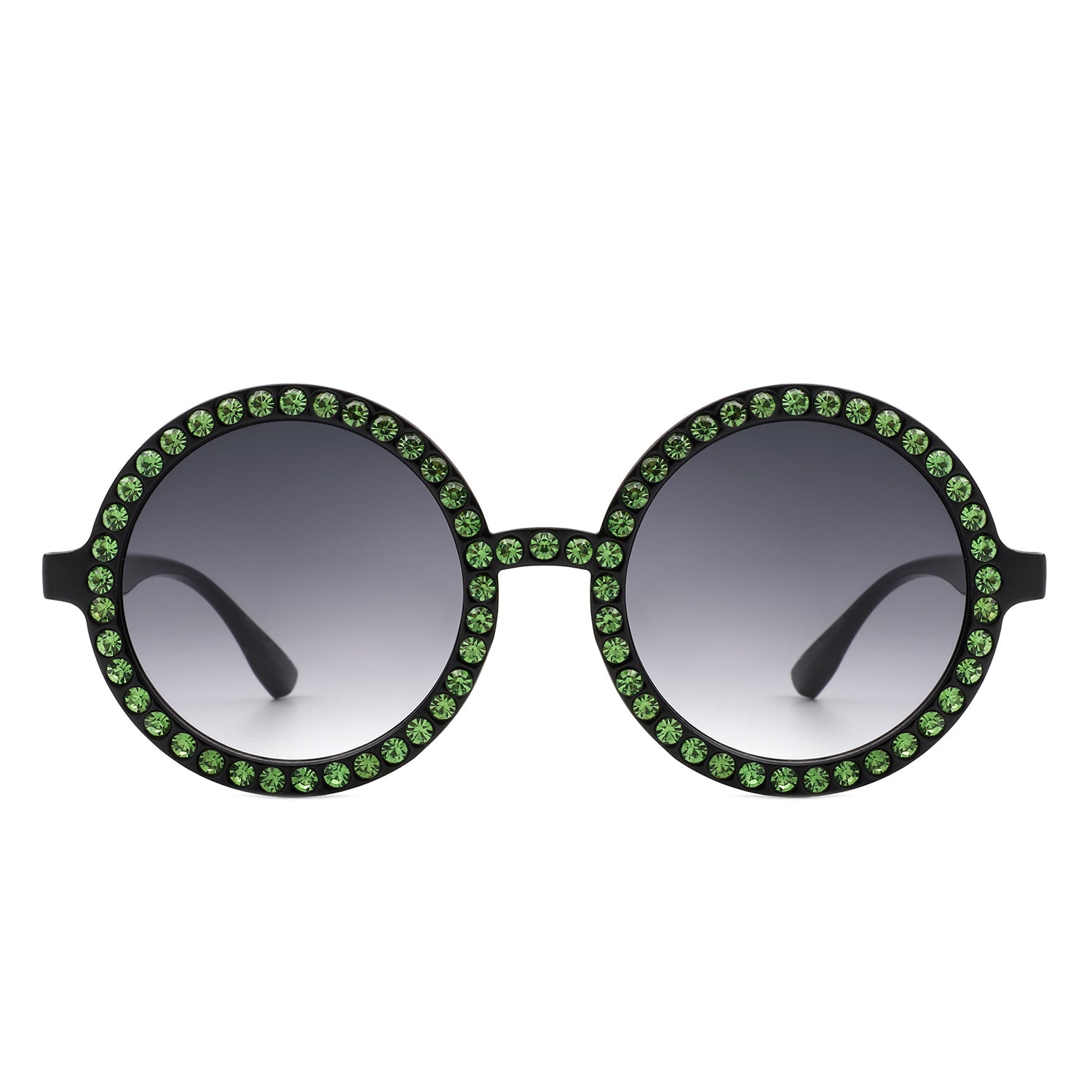 Dreamwey - Round Fashion Rhinestone Circle Oversize Women Sunglasses - Charming Charlie