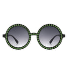 Dreamwey - Round Fashion Rhinestone Circle Oversize Women Sunglasses - Charming Charlie