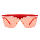 Lythia - Semi-Rimless Fashion Flat Top Sunglasses - Charming Charlie