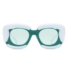 Twirl - Square Geometric Irregular Chunky Fashion Futuristic Sunglasses - Charming Charlie