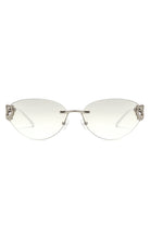 Myral - Women's Chic Frameless Oval Heart Designed Cat Eye Sunglasses - Charming Charlie