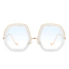 Xanadawn - Women Round Irregular Geometric Glitter Fashion Sunglasses - Charming Charlie