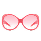 Radiant - Oversized Round Wrap-Around Fashion Women's Sunglasses - Charming Charlie
