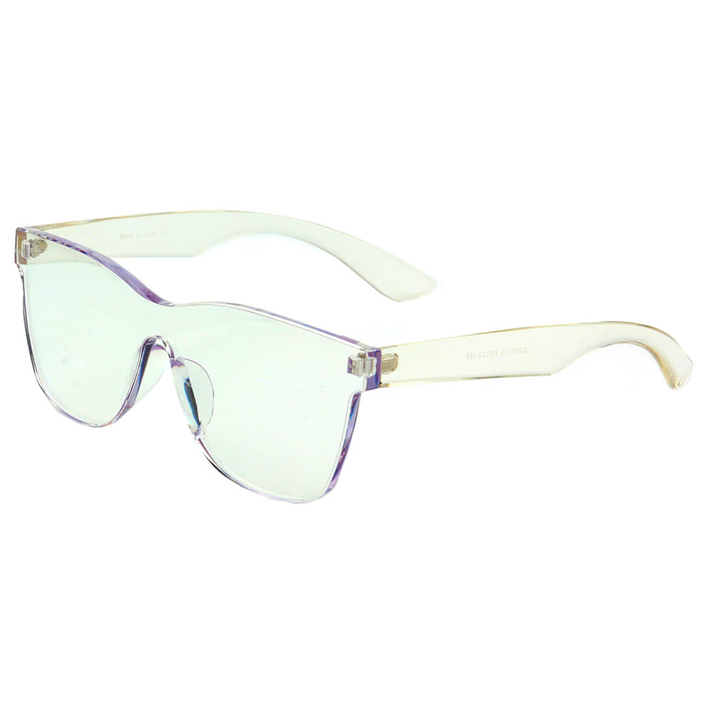 LEMOORE | S2057 - Retro Flat Lens Candy Color Square Rimless Tinted Colorful Lenses Sunglasses - Cramilo Eyewear - Stylish Trendy Affordable Sunglasses Clear Glasses Eye Wear Fashion