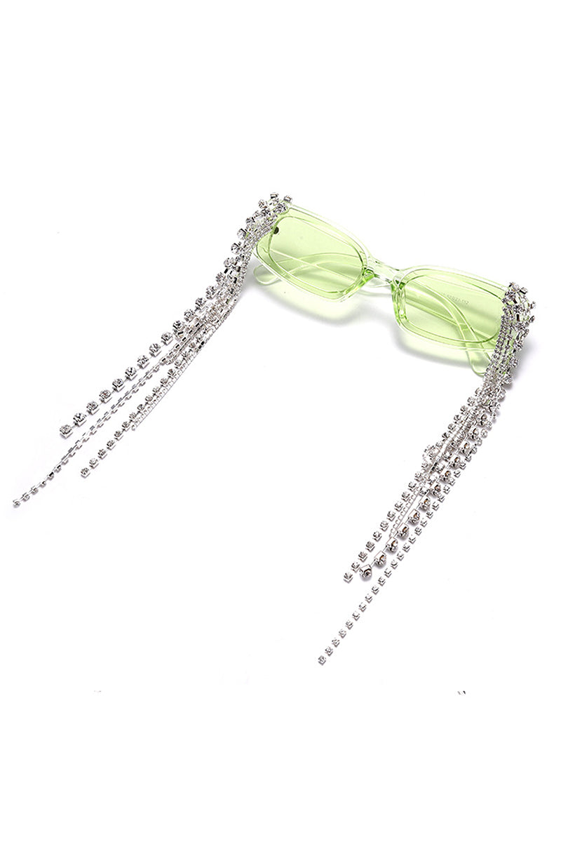 Thyria - Modern Luxury Rhinestone Chi Rectangle Women's Sunglasses - Charming Charlie