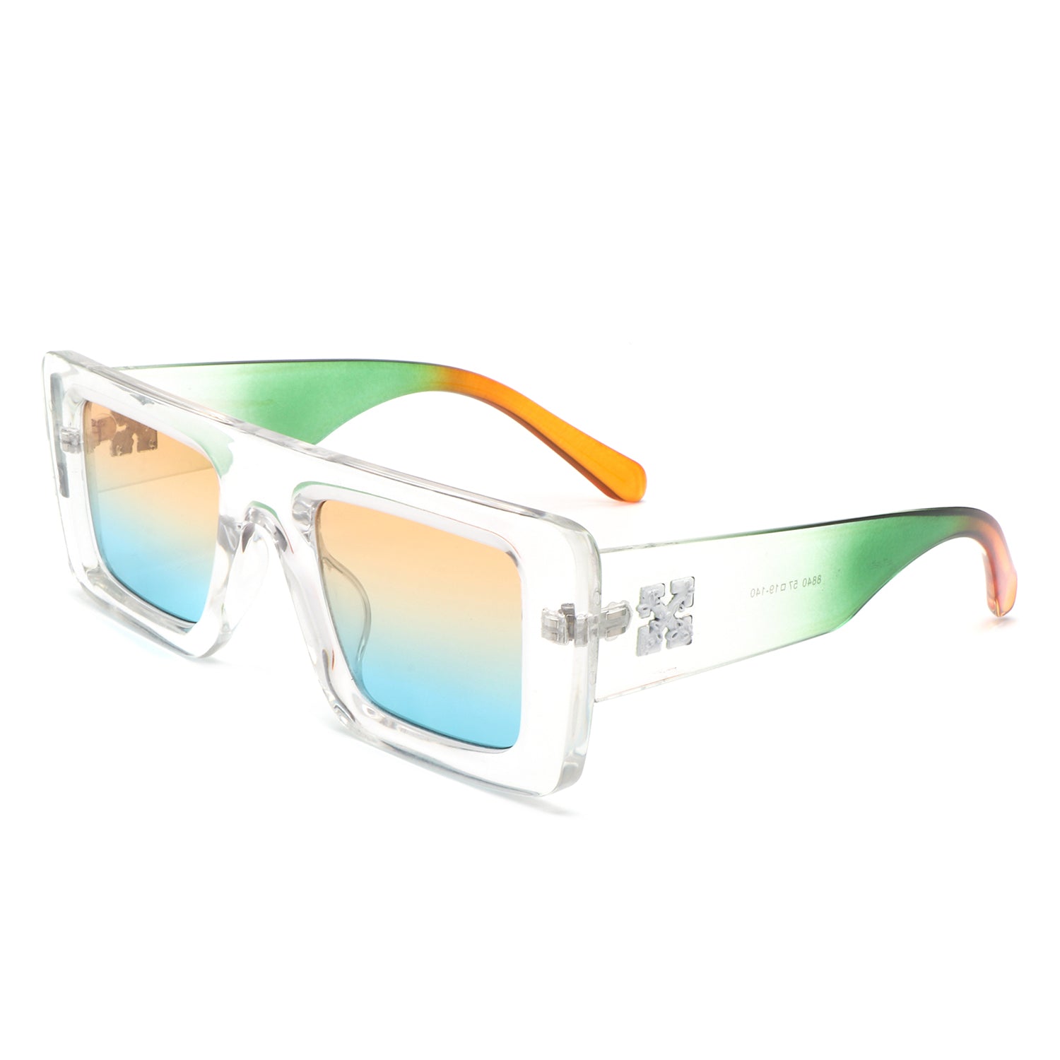Lumos - Square Retro Two-Tone Thick Frame Flat-Top Sunglasses - Charming Charlie