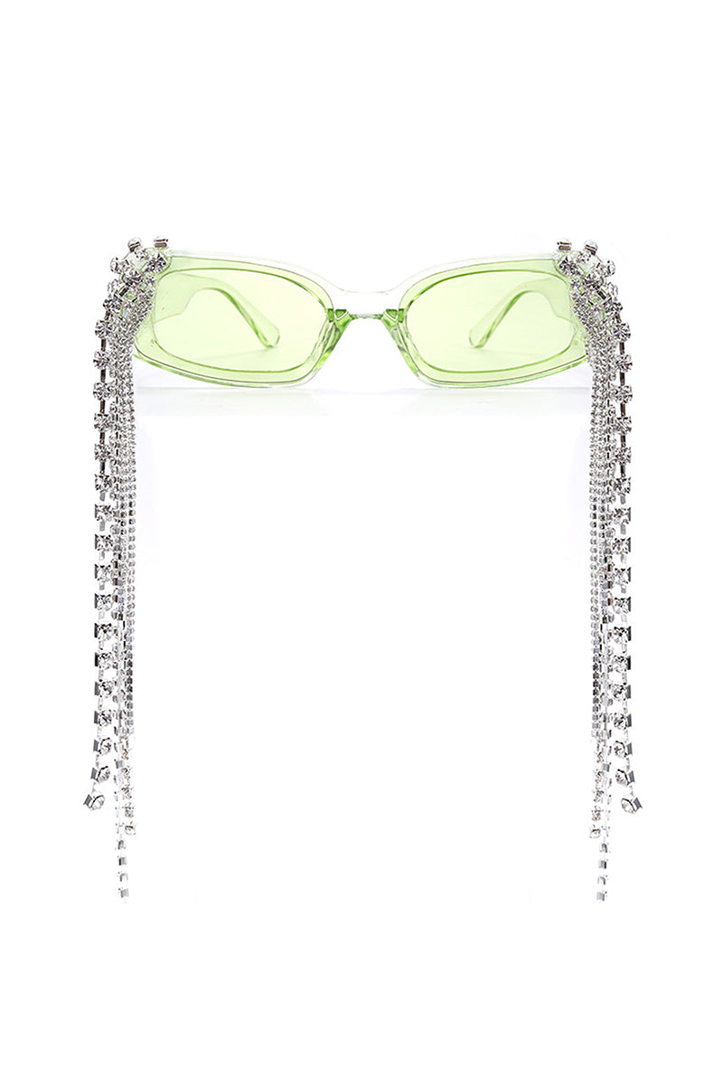 Thyria - Modern Luxury Rhinestone Chi Rectangle Women's Sunglasses - Charming Charlie