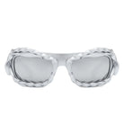 Riff - Rectangle Irregular Twisted Thick Frame Futuristic Sunglasses - Charming Charlie