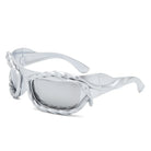 Riff - Rectangle Irregular Twisted Thick Frame Futuristic Sunglasses - Charming Charlie