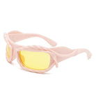 Riff - Rectangle Irregular Twisted Thick Frame Futuristic Sunglasses - Charming Charlie