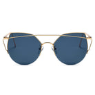 DILLON | D70 - Modern Cat Eye Mirrored Flat Lens Sunglasses Circle - Cramilo Eyewear - Stylish Trendy Affordable Sunglasses Clear Glasses Eye Wear Fashion