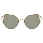 DILLON | D70 - Modern Cat Eye Mirrored Flat Lens Sunglasses Circle - Cramilo Eyewear - Stylish Trendy Affordable Sunglasses Clear Glasses Eye Wear Fashion