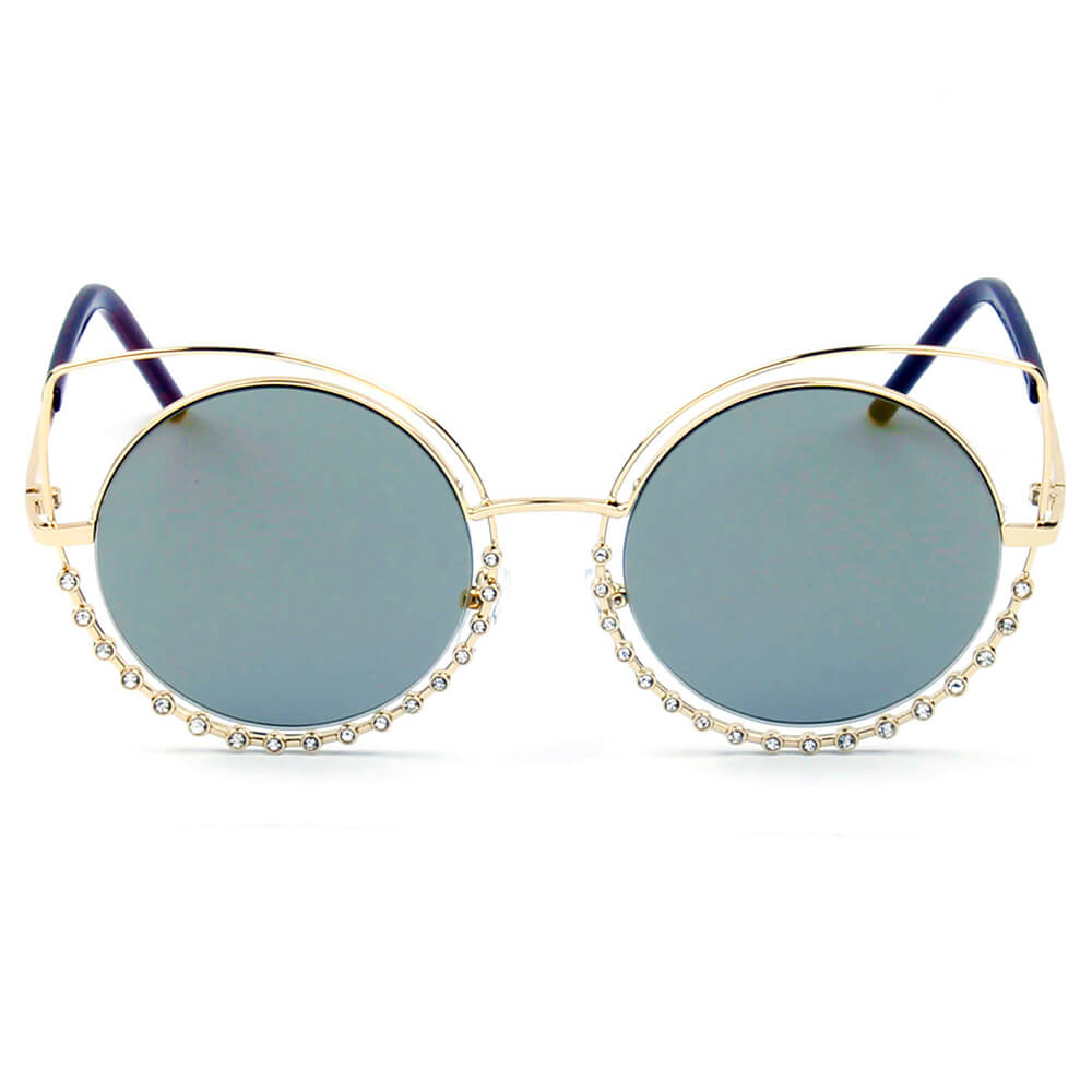 HOLLAND | A21 - Designer Pearl-Studded Cut-Out Cat Eye Princess Sunglasses - Cramilo Eyewear - Stylish Trendy Affordable Sunglasses Clear Glasses Eye Wear Fashion