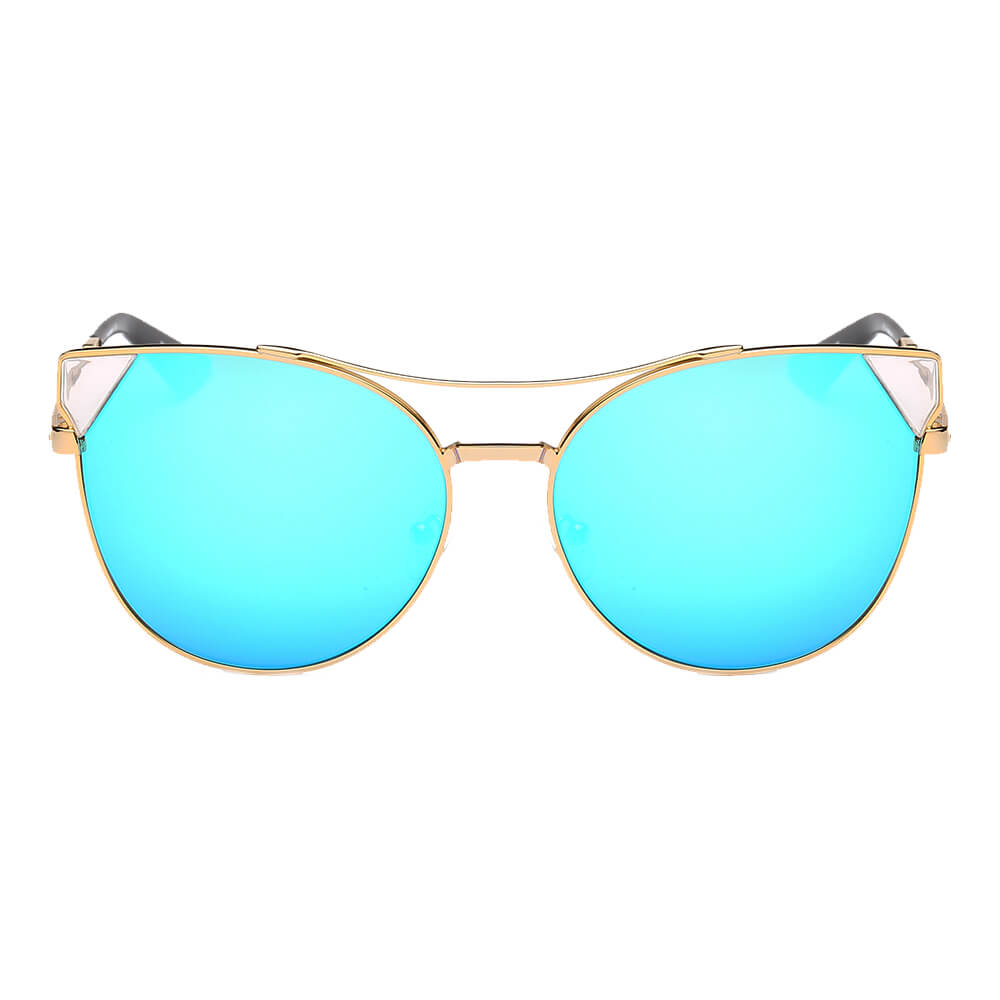 CLARCKSTON | CA02 - Women's Trendy Mirrored Lens Cat Eye Sunglasses - Cramilo Eyewear - Stylish Trendy Affordable Sunglasses Clear Glasses Eye Wear Fashion