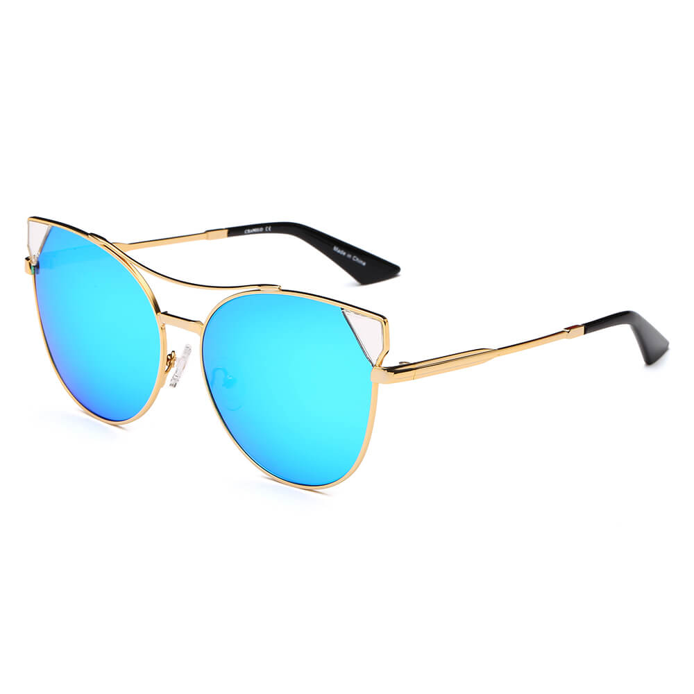 CLARCKSTON | CA02 - Women's Trendy Mirrored Lens Cat Eye Sunglasses - Cramilo Eyewear - Stylish Trendy Affordable Sunglasses Clear Glasses Eye Wear Fashion