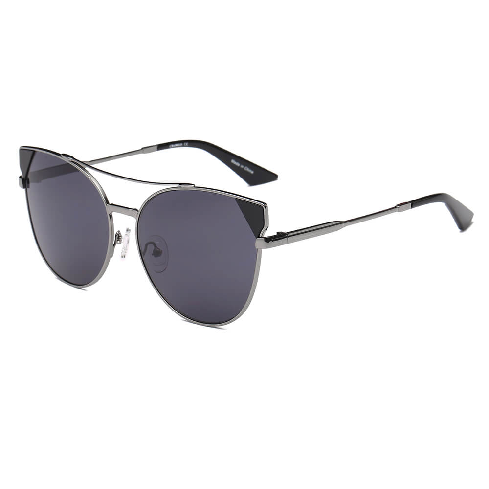 CLARCKSTON | CA02 - Women's Trendy Mirrored Lens Cat Eye Sunglasses - Cramilo Eyewear - Stylish Trendy Affordable Sunglasses Clear Glasses Eye Wear Fashion