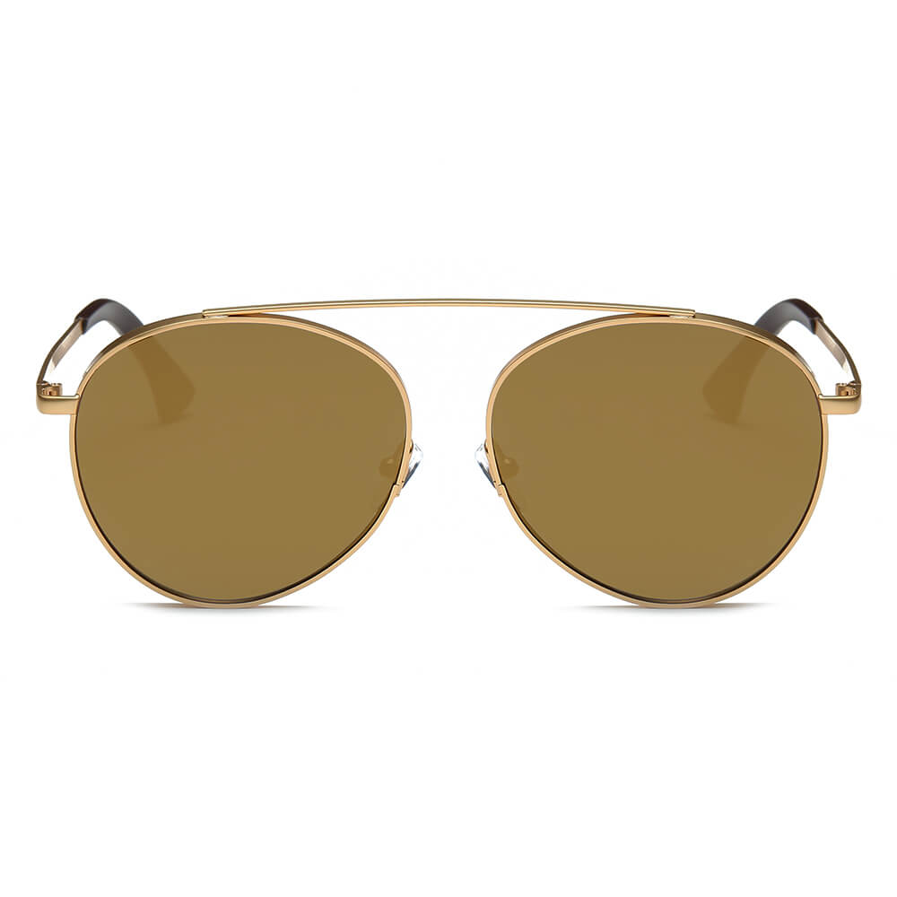 BETHEL | CA08 - Retro Mirrored Lens Teardrop Aviator Sunglasses - Cramilo Eyewear - Stylish Trendy Affordable Sunglasses Clear Glasses Eye Wear Fashion