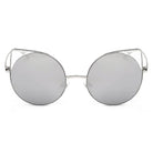 DUBLIN | CA03 - Women Mirrored Lens Round Cat Eye Sunglasses - Cramilo Eyewear - Stylish Trendy Affordable Sunglasses Clear Glasses Eye Wear Fashion